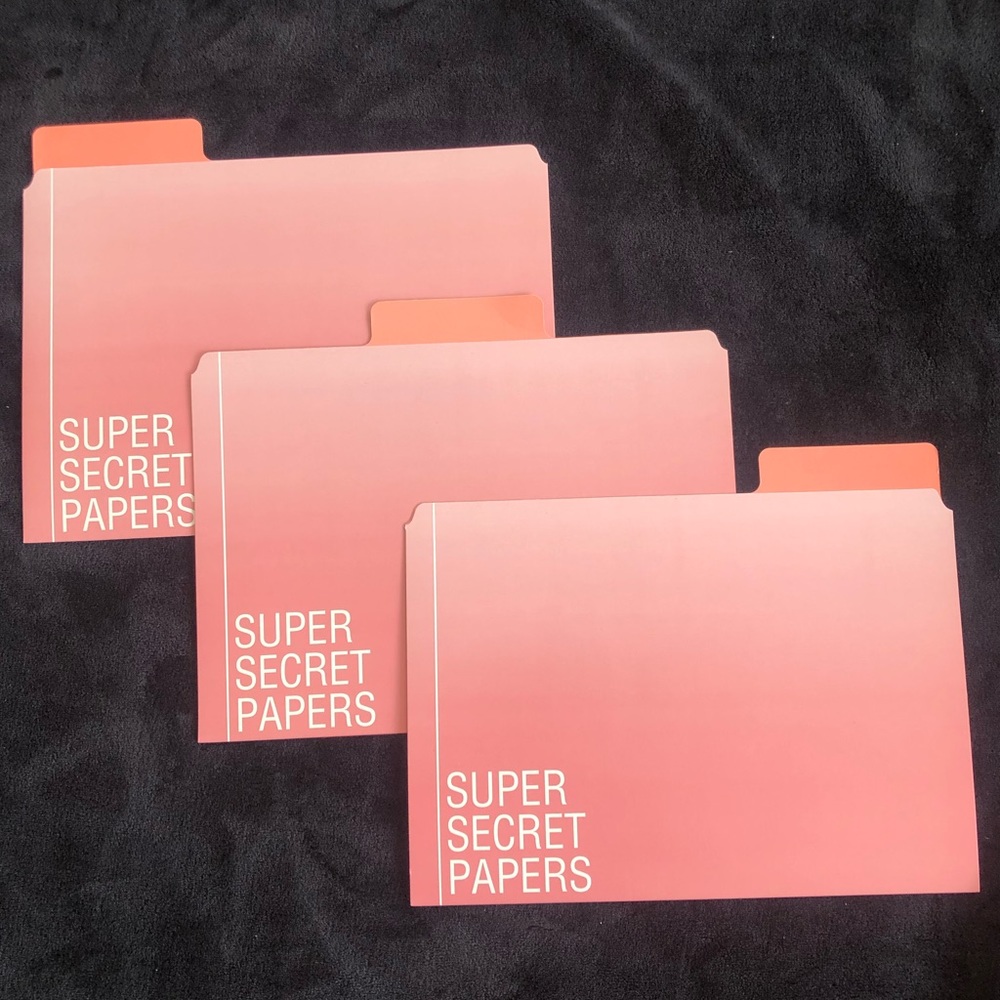 Pink Ombre File Folders, Trendy Stylish Office